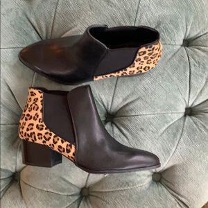 Via Spiga Leather and Hair Calf Booties